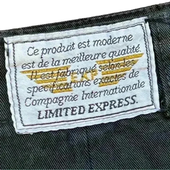 Vintage Limited Express Y2K 90s black denim a-line mini skirt size 5 - Picture 3 of 5